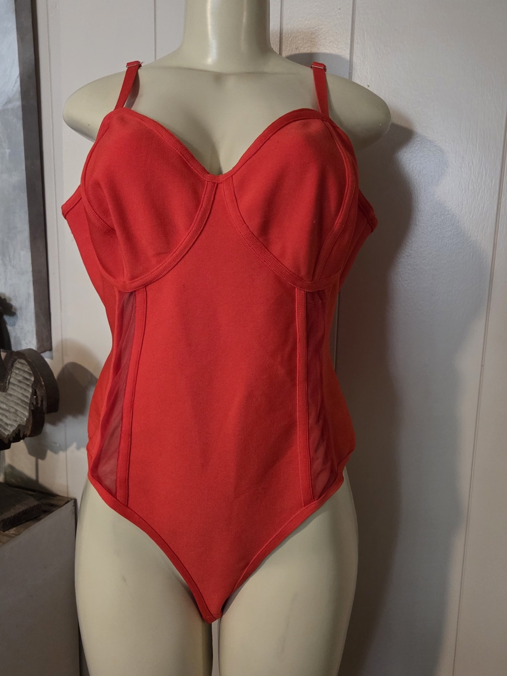 Forever 21 Red Bustier Bodysuit